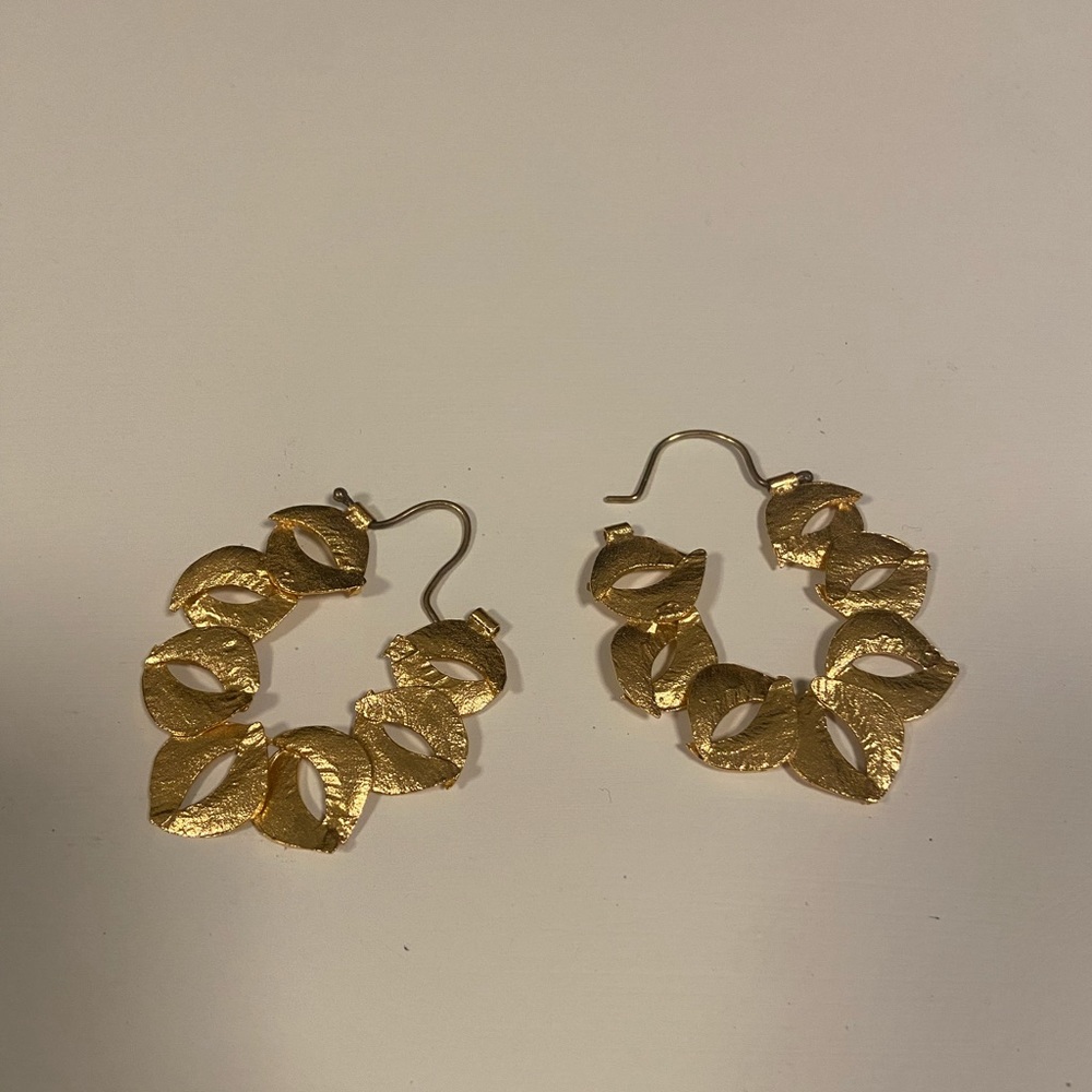 Abstract gold hoop earrings